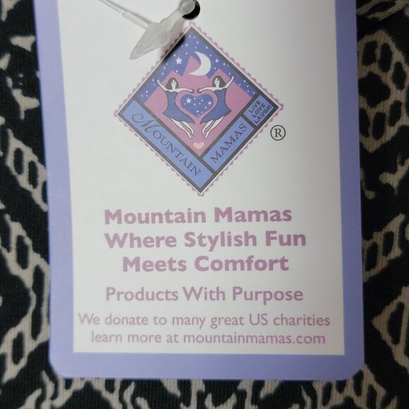 Mountain Mama Dress Knee Length Sz S/M Ruffle Bell Sleeves Black Diamond NWT USA - Picture 4 of 12
